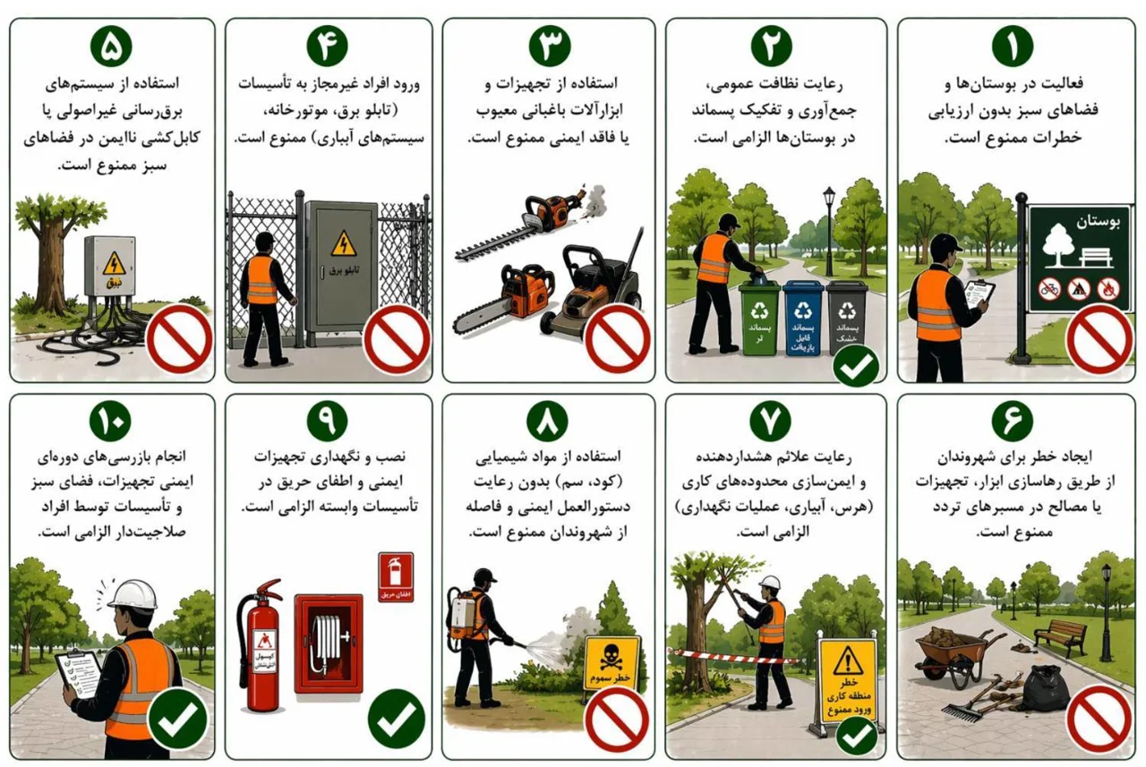 پمفلت اصول ایمنی در فضای سبز