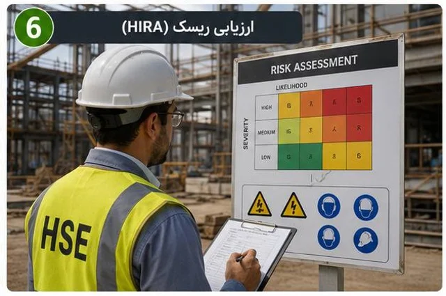 انجام و ارائه ارزیابی ریسک ایمنی،بهداشتی، ارگونومی، فرایندی، روانی، زیست محیطی